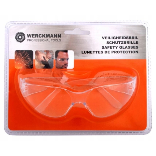 Profesjonalne okulary ochronne przeciwodpryskowe BHP WERCKMANN 1szt.