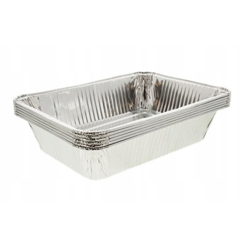 Tacki aluminiowe na Grill prostokątne BBQ piekarnik 22x15cm zestaw 6 szt