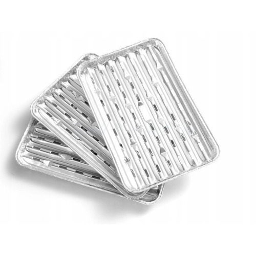 Tacki aluminiowe na Grill prostokątne BBQ piekarnik 34 x 23 x 2,5 cm 3 szt