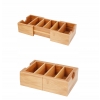 BAMBUSOWA ROZSUWANA SKRZYNKA Z PRZEGRÓDKAMI BOX ORGANIZER 30 x 13 x 6 cm
