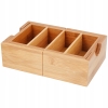 BAMBUSOWA ROZSUWANA SKRZYNKA Z PRZEGRÓDKAMI BOX ORGANIZER 30 x 13 x 6 cm