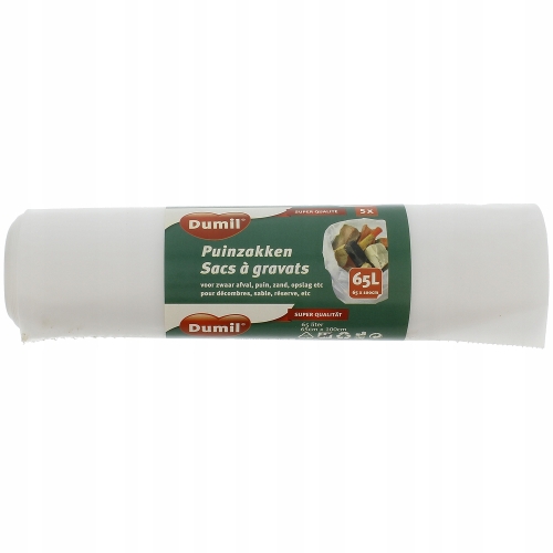 DUMIL WORKI NA GRUZ ŚMIECI 65 litrów MEGA MOCNE REMONT 5 szt 65 x 100