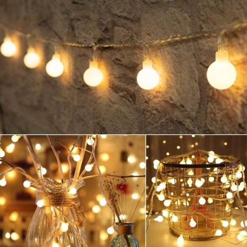 GIRLANDA OGRODOWA DUŻE LAMPKI LED 50 szt 15m EKO TARAS BALKON OGRÓD Home