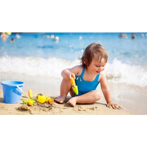 ZESTAW ZABAWEK PLAŻOWYCH DLA DZIECI 5e WIADERKO 38 PREZENT FREE & EASY