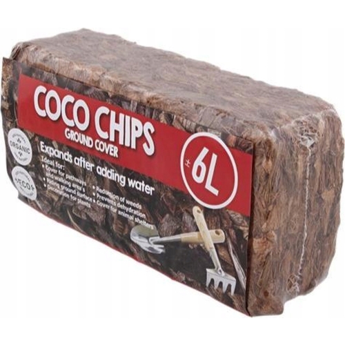 PODŁOŻE KOKOSOWE DO OGRODU WIÓRY ECO COCO CHIPS 6L Organic EKO