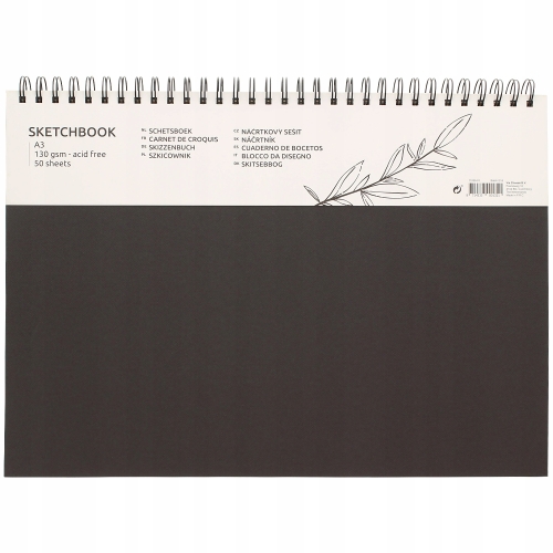 Szkicownik Rysownik Spirala 50 arkuszy A3 130g PIO STECHBOOK A3 50 szt
