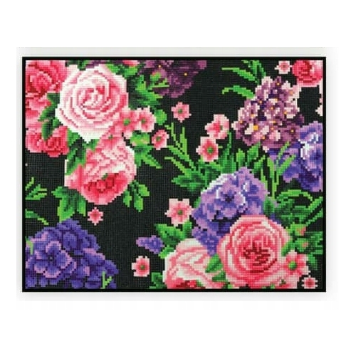 Mozaika Obraz wyszywanie HAFT DIAMENTOWY Arkusz 30x40 KWIATY 89