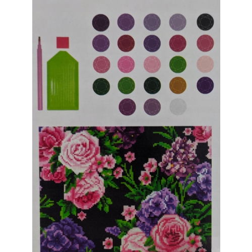 Mozaika Obraz wyszywanie HAFT DIAMENTOWY Arkusz 30x40 KWIATY 89