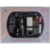 ZESTAW DO MANICURE pedicure + pędzelki do makijażu w ETUI 18 ELEMENTÓW