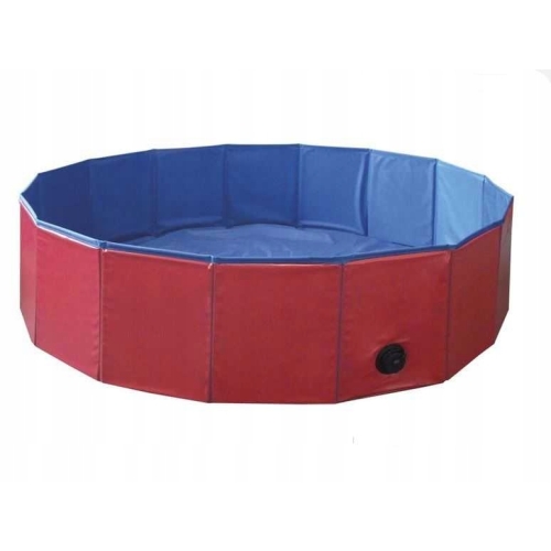 DUŻY BASEN DLA PSA DZIECI ZWIERZĄT SKŁADANY rozporowy SOLIDNY 120x30 RED