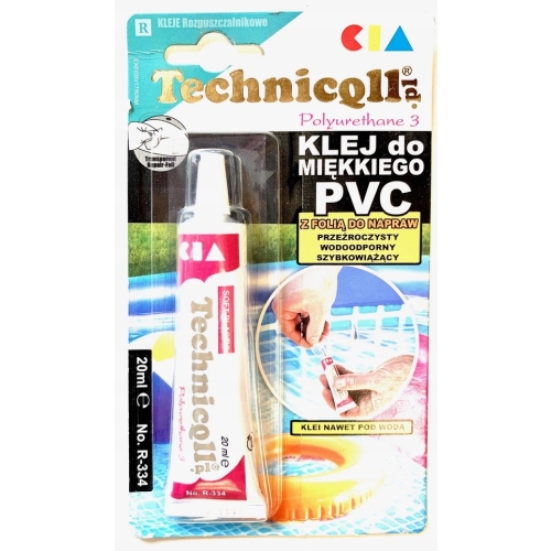 KLEJ NAPRAWCZY DO BASENÓW PONTONÓW MIĘKKIEGO PCV POD WODĄ Technicqll 20ml