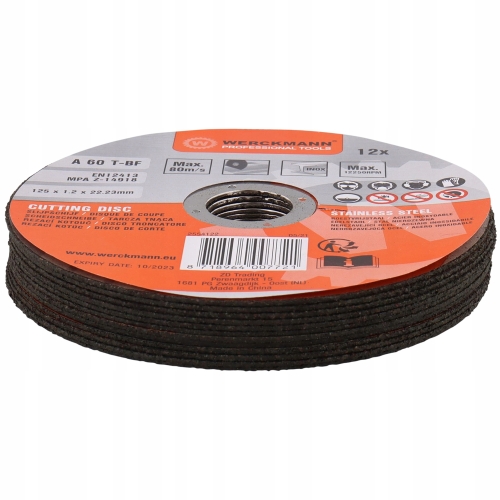 TARCZE DO CIĘCIA METALU 12 szt 125 x 1.2 x 22.23mm A 60 T-BF WERCKMANN