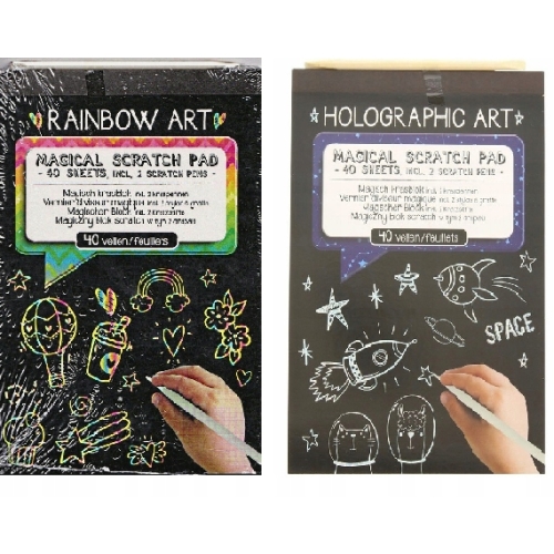 MAGICZNE BLOKI WYDRAPYWANKA ZDRAPKA HOLO + RAINBOW ART 2 BLOKI zestaw