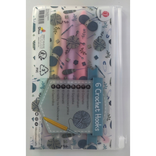 ZESTAW 6 SZYDEŁEK W ETUI 2.0 2.5 3.0 4.0 5.0 6.0 DECOTIME Różne kolory
