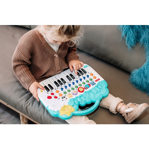PIANINKO INTERAKTYWNE ZE ZWIERZĄTKAMI FISHER PRICE ZABAWKA wym. 30x35cm
