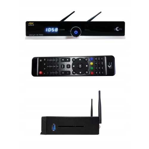 Tuner ENIGMA2 uClan Ustym 4K PRO UHD 2 x głowica DVB-S2X ENIGMA2 oscam TWIN