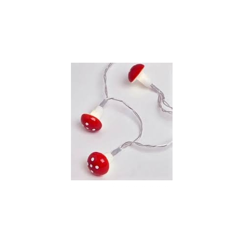 ŁAŃCUCH LAMPKI CHOINKOWE 10 SZTUK LED OZDOBA CZERWONE MUCHOMORY Home 613