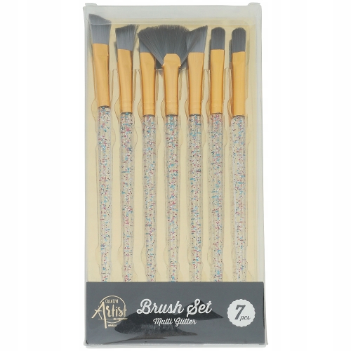 PĘDZLE PŁASKIE DO FARB OLEJNYCH GLITTER 7 SZTUK DUŻY ZESTAW Faber-castell