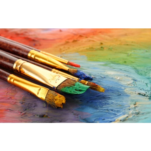 PĘDZLE PŁASKIE DO FARB OLEJNYCH GLITTER 7 SZTUK DUŻY ZESTAW Faber-castell