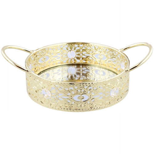 TACKA PATERA DEKORACYJNA Z LUSTRZANYM DNEM ZLOTA Home Accents GOLD 11 cm
