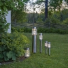 Solarne lampy ogrodowe szklane czujnik zmierzchu zestaw 3 szt wbijane inox