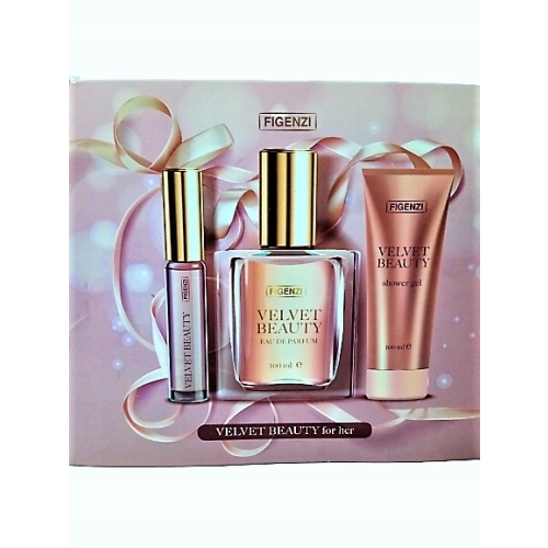 ZESTAW KOSMETYKÓW DLA KOBIET PERFUMY ŻEL VELVET PREZENT FIGENZI