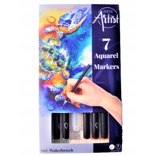 MARKERY AKWARELOWE CREATIVE ARTIST ZESTAW 7 SZTUK + 1 x pisak BRUSHPEN
