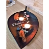 PATERA TALERZ TACA DEKORACJA DUŻY LIŚĆ REALNY CZARNY NA PREZENT 44 X 23 CM