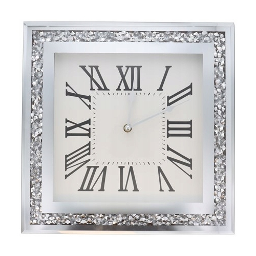 ZEGAR ŚCIENNY DIAMENTOWY SZYK GLAMOUR Wall Clock NOWOŚĆ WYM. 34x34xm