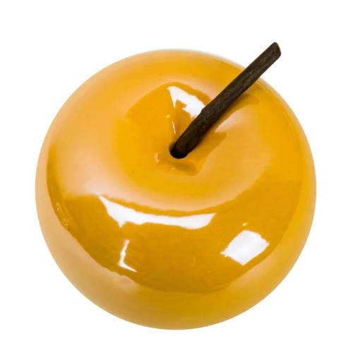 JABŁKO CERAMICZNE DUŻE 7 X 8CM BRĄZOWE DEKORACYJNE OZDOBA HOME DOCOR