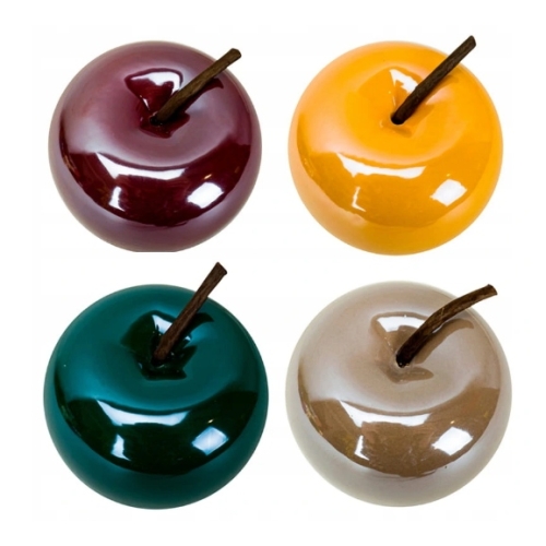 JABŁKO CERAMICZNE DUŻE 7 X 8CM BRĄZOWE DEKORACYJNE OZDOBA HOME DOCOR