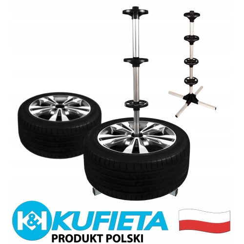 STOJAK NA KOŁA SAMOCHODOWE KUFIETA 100 KG KOMPLET 4 POZIOMY