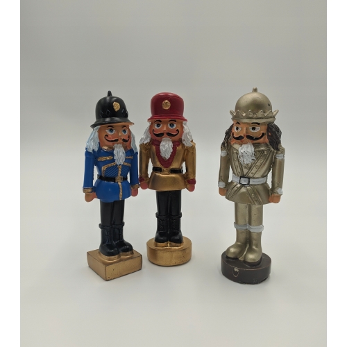 Dziadek do orzechów świąteczna drewniana figurka kolorowa DUŻA Król Berło