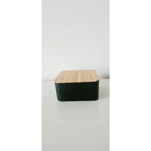 Bambusowy pojemnik organizer do przechowywania z lusterkiem 14x14x7 cm