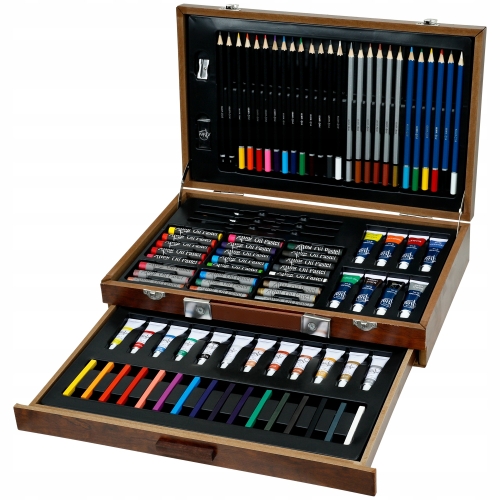 PROFESJONALNE KREDKI OŁÓWKOWE 46 SZT + ETUI MAGNETYCZNE CRAFT SENSATIONS