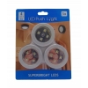 Lampka LAMPKI LED push meblowe dotykowe do szafy S Zestaw 3 szt SREBRNE