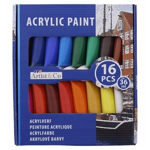 Zestaw farb akrylowych ARTIST & CO 16 x 36 ml