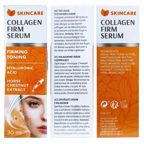 Kolagenowe SERUM SkinCare przeciwstarzeniowe ujędrniające tonizujące 30 ml