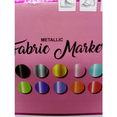 MARKERY DO MALOWANIA TKANIN KOLORY METALICZNE 10 SZT CRAFT UNIVERSE PINK