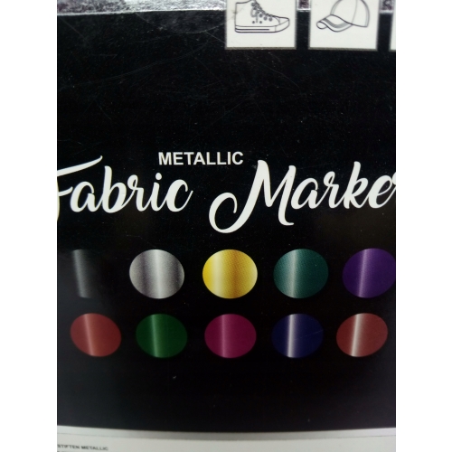 MARKERY DO MALOWANIA TKANIN KOLORY METALICZNE 10 SZT CRAFT UNIVERSE PINK