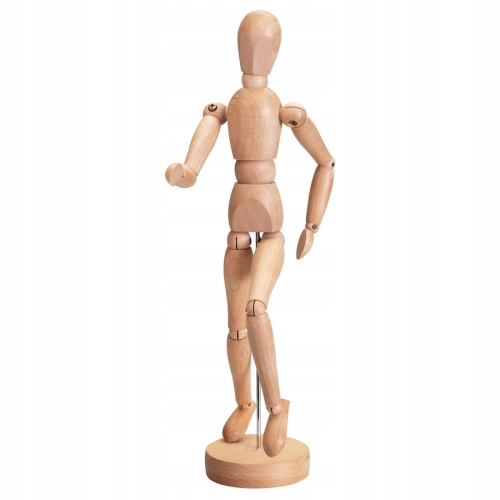 MANEKIN DREWNIANY DO SZKICU RYSUNKU FIGURKA wym. 7x7x35 cm Dekoracja Ozdoba