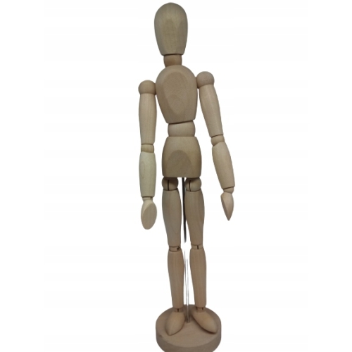 MANEKIN DREWNIANY DO SZKICU RYSUNKU FIGURKA wym. 7x7x35 cm Dekoracja Ozdoba