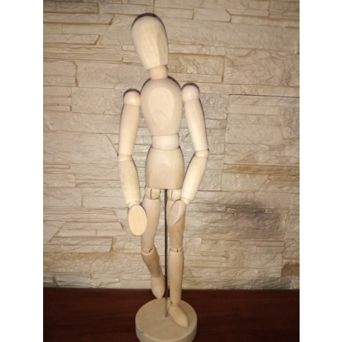 MANEKIN DREWNIANY DO SZKICU RYSUNKU FIGURKA wym. 7x7x35 cm Dekoracja Ozdoba