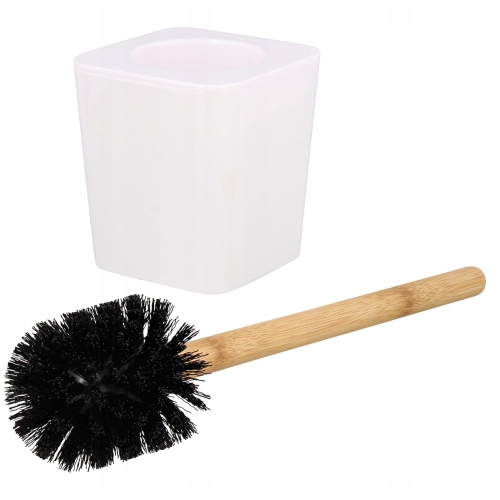 KUBEK KUBECZEK NA SZCZOTECZKI PLASTIKOWY BIAŁY POJEMNIK BAMBUS ORGANIZER