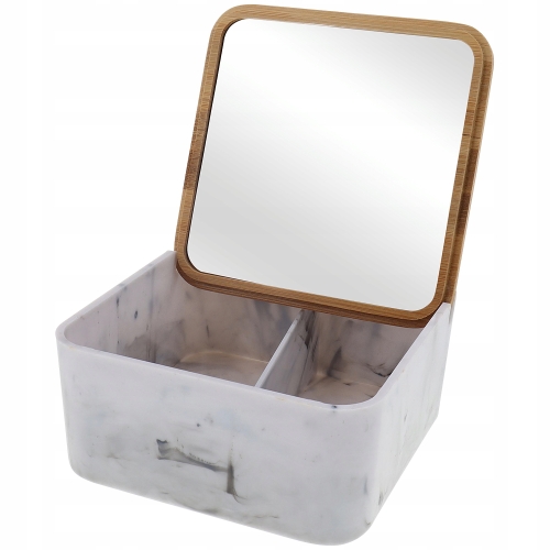 KUBEK KUBECZEK NA SZCZOTECZKI PLASTIKOWY BIAŁY POJEMNIK BAMBUS ORGANIZER