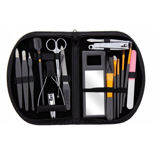 Zestaw do manicure ELEGANCKI CZARNY 18 elementów