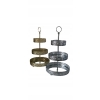 PIĘKNA TACA PATERA METALOWA KWADRATOWA GLAMOUR ZŁOTA WZÓR 15x15cm