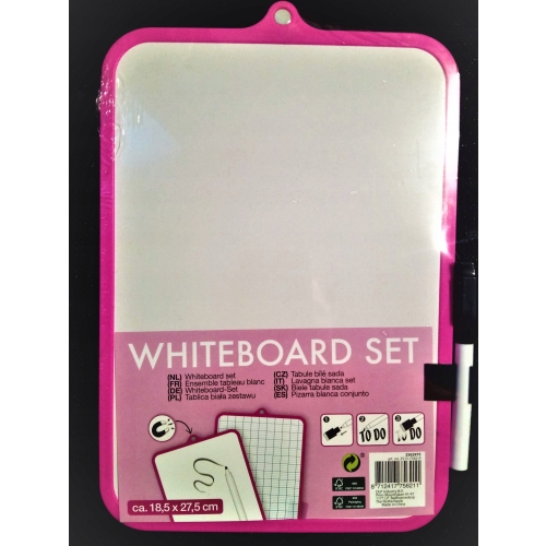 TABLICA DO PISANIA SUCHOŚCIERALNA MINI DWUSTRONNA PISAK 18x27,5cm NIEBIESKA