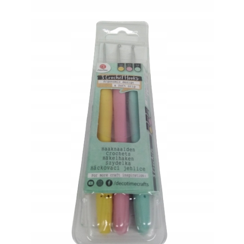 SZYDEŁKA DecoTime ZESTAW 3 SZTUKI RÓŻNE ROZMIARY Z RĄCZKĄ SILIKONOWĄ 2-3 mm