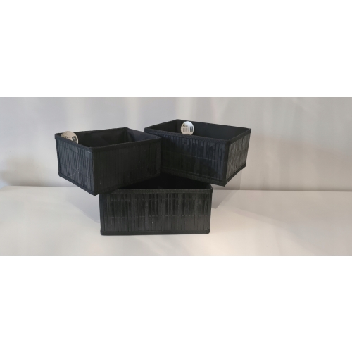 KOSZYK BAMBUSOWY ORGANIZER czarny 24 x 18 x 13 cm